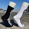 1 Pair Halloween Socks Spider Wet Skull Skeleton Print Color Matching High Elasticity Anti-slip Unisex Sport Sweat-Absorbent Basketball Long Stockings
