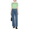 Ganni Ss23 Letter Print Round Neck Short Sleeve T-Shirt Women tops Green T3352-484