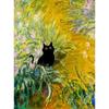 1pc Frameless Claude Monet Artworks Interesting Cute Black Cat Lotus Pond Poster Canvas Paintings for Living Room Home Decor