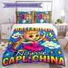 3pcs Custom Name Ballerina Capuchina Bedding Set Duvet Cover Closure Includes 1 Duvet Cover & 2 Pillowcases for All Seasons Bedroom Decor