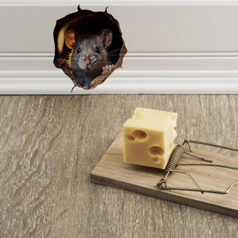 Adesivo Carino Cartone Animato Buco di Topo Piccolo Adesivi Murali Buco di Topo Decorazioni per la Casa