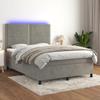 VidaXL Slat Bed Base with Mattress and LED, Upholstered Bed, Double Bed, Adult Bed for Interior Bedroom, 3136059