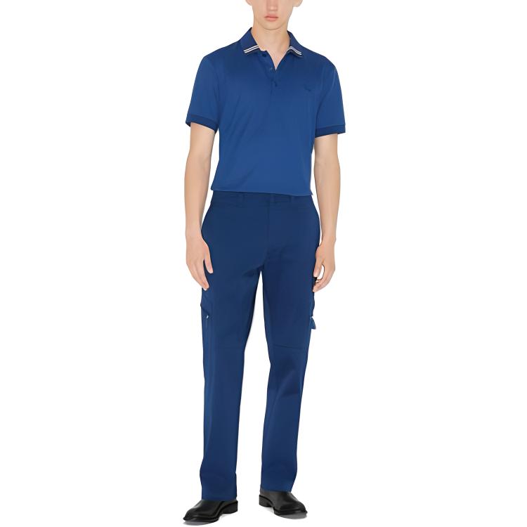 Burberry EKD-embroidered cotton-silk polo shirt 80707721