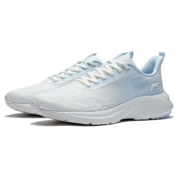 Li Ning YunQue Slip Resistant Abrasion Resistant Low top Running Shoes Women's White Blue ARST026-1