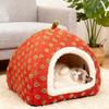 Winter Warm Enclosed Cat House Thickened Triangular Pet Bed Cozy Deep Sleep