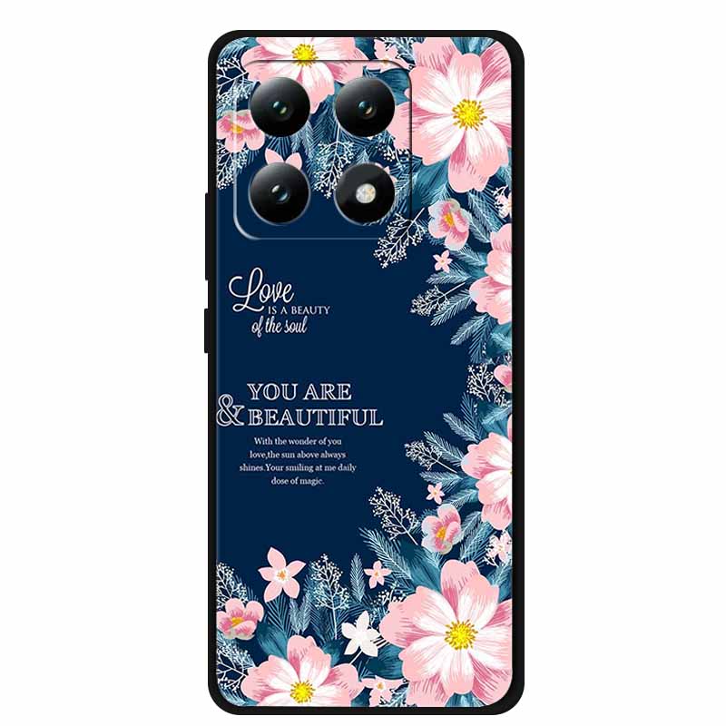 For Xiaomi 15T 5G Case Colorful Flowers Soft Silicone TPU Back Case For Xiaomi 15T Pro 5G Capa Boho Colorida Anti-Scratch Cover