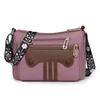 Women's Patchwork Shoulder Bag Large Capacity Nylon Crossbody Bag