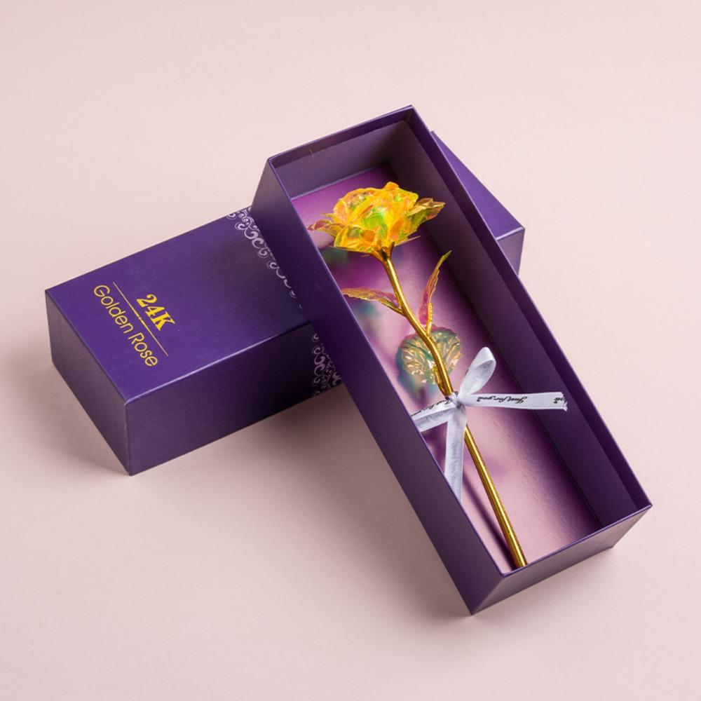 

Romantic Gold Foil Rose Flower Foil Plated Rose Flower Gift Box Christmas Gift Style 4