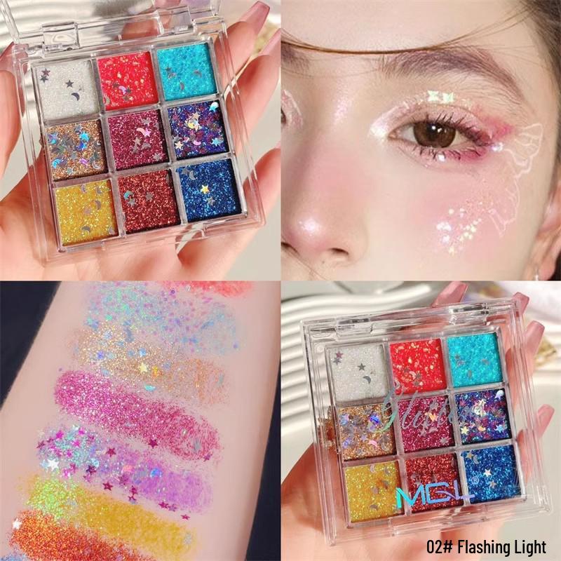Xibei June 1 Stage Makeup: 12-Color Student Eyeshadow Palette with Pearlescent and Glitter Finish