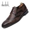 Fashion DUDELI 2025 Brogue Formal Shoes Men Dress Leather Shoes Fashion Men Flats Shoes Genuine Retro Pointed Toe Oxford Male Footwear