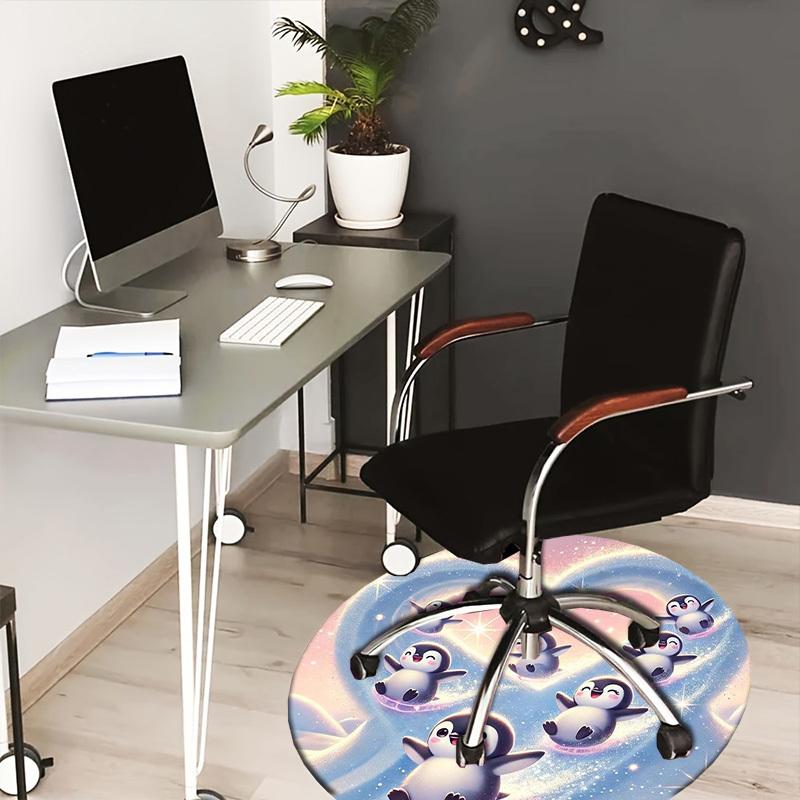 

1pc Office Carpet Chair Mats Cute Penguins Heart Sky Perfect for Decorating Office Chairs, Living Rooms, Or Bedrooms.YDT029 80cm by 80cm
