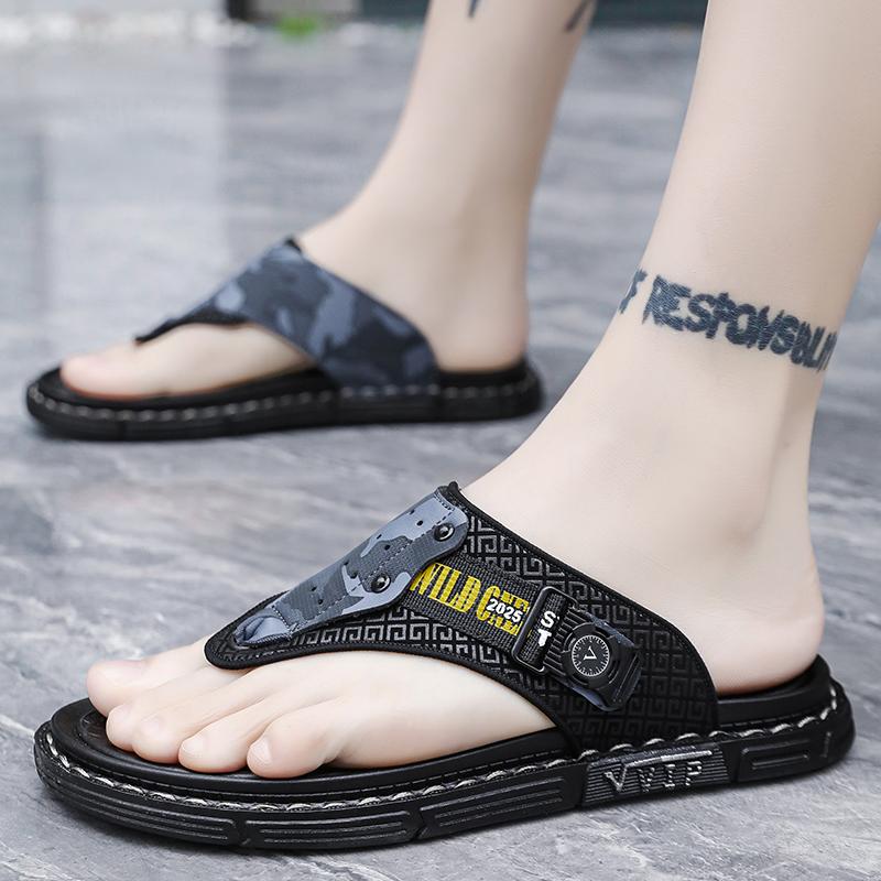 Men's Slippers Summer Outdoor Casual Beach Shoes Vacation Indoor Sandals Soft Bottom Comfortable Fashion Non-slip Breathable