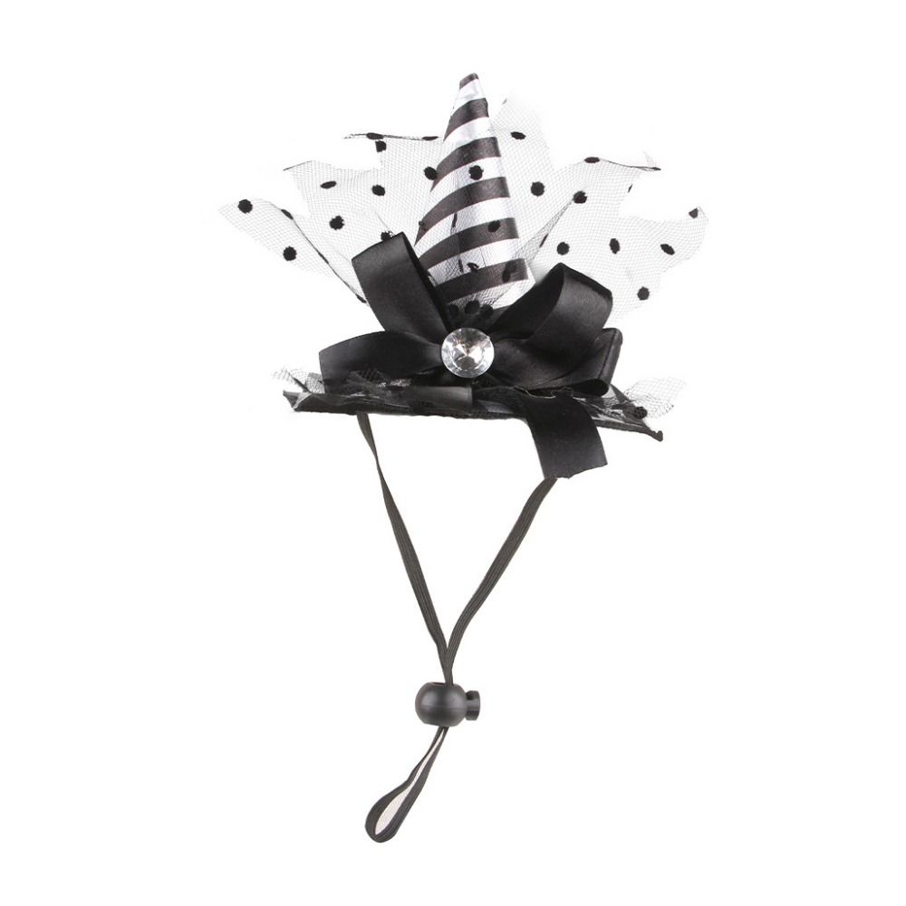 Decorative Pet Witch Hat Stripe Dog Bat Hat Pet Accessories Cat Cosplay Hat  for Photograph