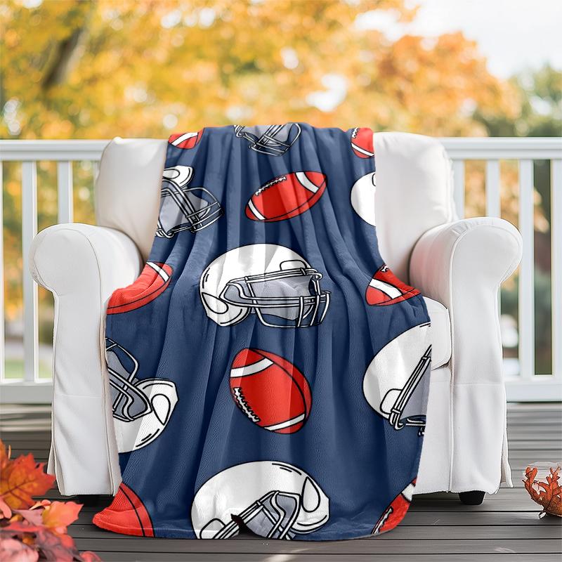 American football Theme Printed Blanket - Perfect for Couch, Bed, Travel & Outdoor Use | Machine Washable, Cozy & Durable.