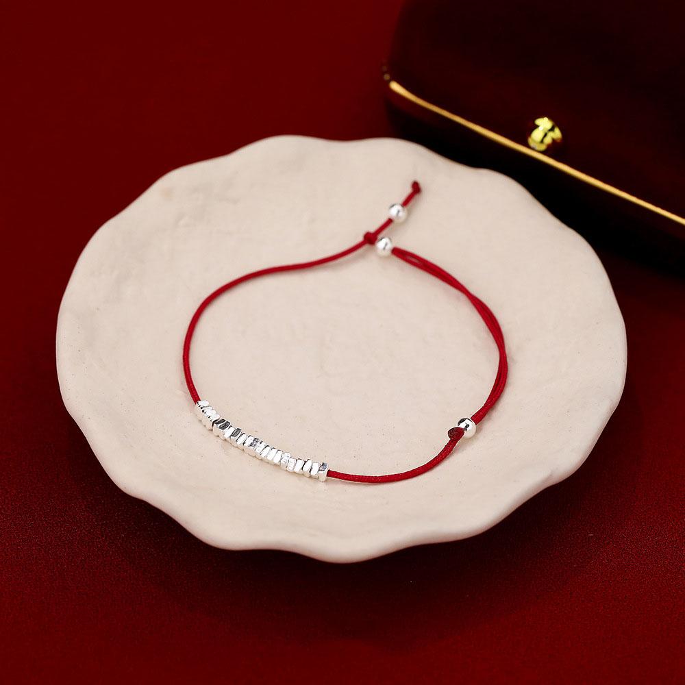 Unique Design S925 Sterling Silver Beads Red Rope Bracelets Jewelry for Women Girls Gift Accessories YB-XY-865