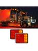 2Pcs LED Trailer Tail Light 12V 8 LED Amber Red Taillight Turn Signal Brake Running Tail Stop Light for Truck Camper RVs