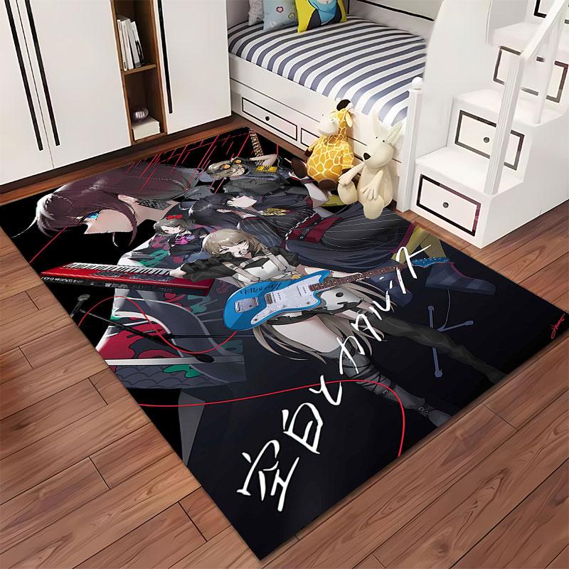 Anime Band Theme Rock Carpet suitable as a non-slip mat for the living room or bedroom sofa