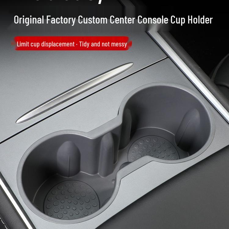 Silicone Cup Holder Mat & Storage for Tesla Model 3/Y Console