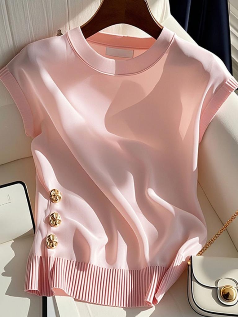 Damski sweter dzianinowy z okrągłym dekoltem, Casualowy, Szykowny, Wysokiej klasy, Wygodny, Design, Dopasowany top