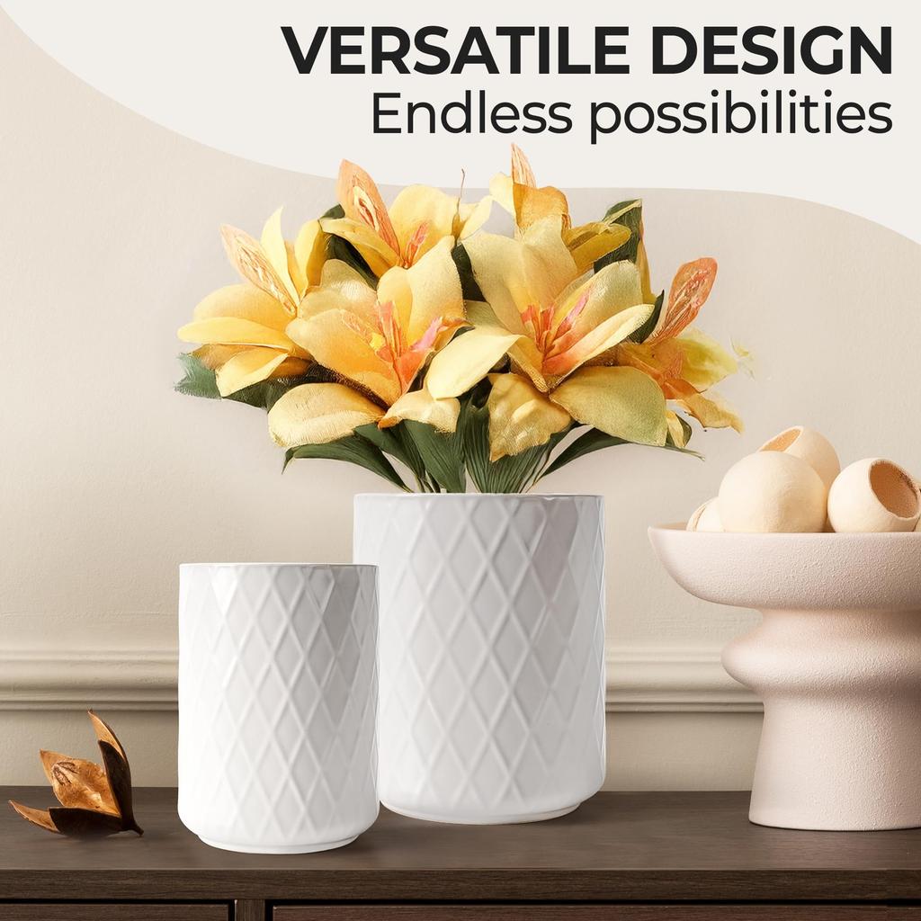 MIAMIO Ceramic Utensil Organizer Farmhouse Decor for Organizing Countertops and Storing Cooking and Accessories Palmanova Collection - Holder/Kitchen