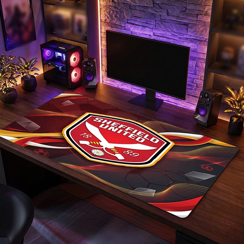 Sheffield United Football Print Large Mouse Pad, Anti-Slip Extended Gaming Desk Mat for Office Home