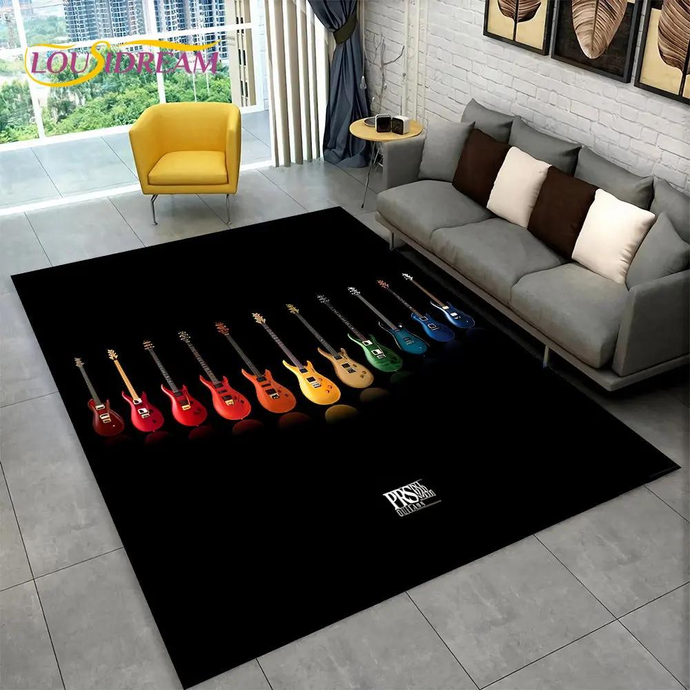 Gitara klasyczna gitara elektryczna dywanik basowy, dywanik do salonu sypialnia Sofa wycieraczka Decor, gra dla dzieci antypoślizgowa mata podłogowa