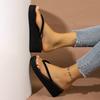 Women Slippers Summer Beach Wedge Slippers Flip-Flops Clip Toe Platform Sandals Outdoor High Heels Slides Women Orthopedic Shoes