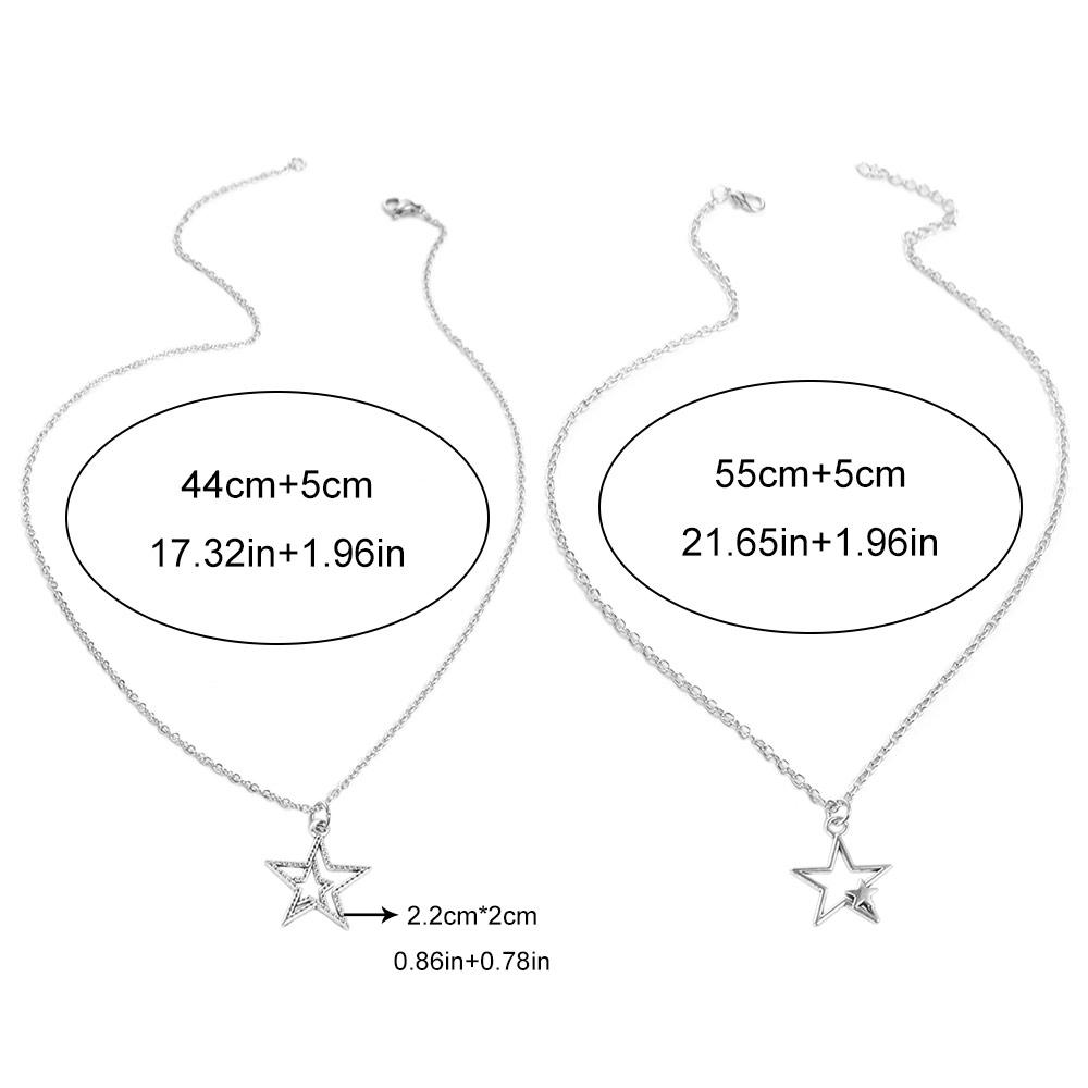 Hollow Choker Star Pendant Necklace Zinc Zinc Alloy Korean Clavicle Chain  for Women Men