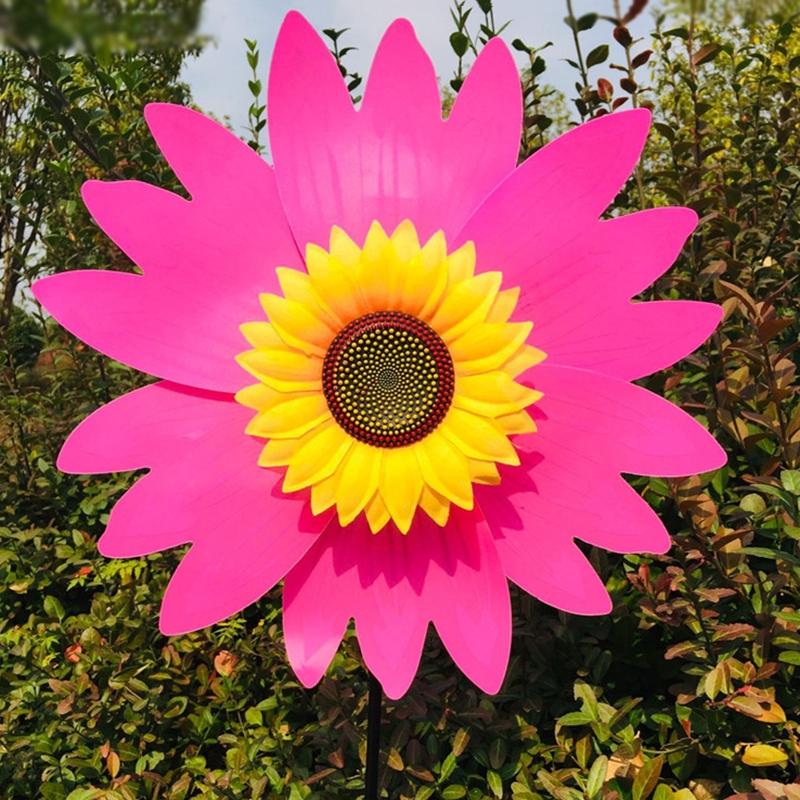 Colorful Sunflower Wind Spinner Stake Sunflower Windmill Pinwheel For Lawn Camping Picnic Decor Home Garden Yard Decoration