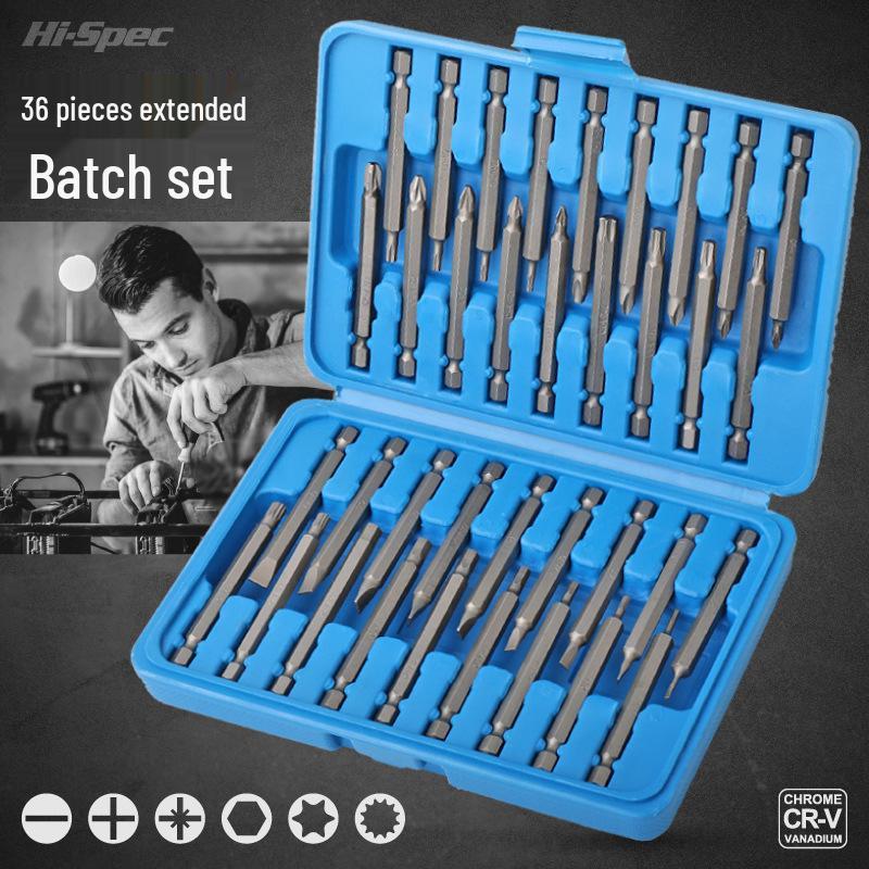 Multi-functional Electric Screwdriver Set with Extended Bits: Triangle, Phillips, Cross, Hex