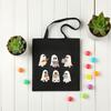 Bookish Ghost Tote Bag Literary Halloween Tote Spooky Bookworm Book Lover Reader Gift Back To School Birthday Party Decoration