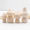 10PCS Unfinished Wooden Mushroom Natural Mini Wood Mushrooms for Arts and Crafts Projects Decoration, DIY Paint Color