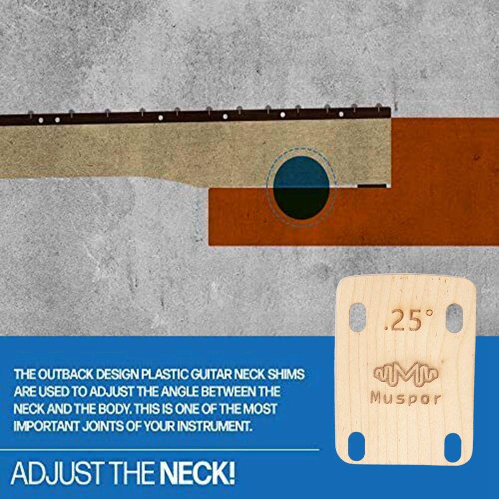 3 ks náhradní podložky na krk kytary 0,25 0,5 1 stupeň dřevěné podložky na krk kytary pro basovou kytaru