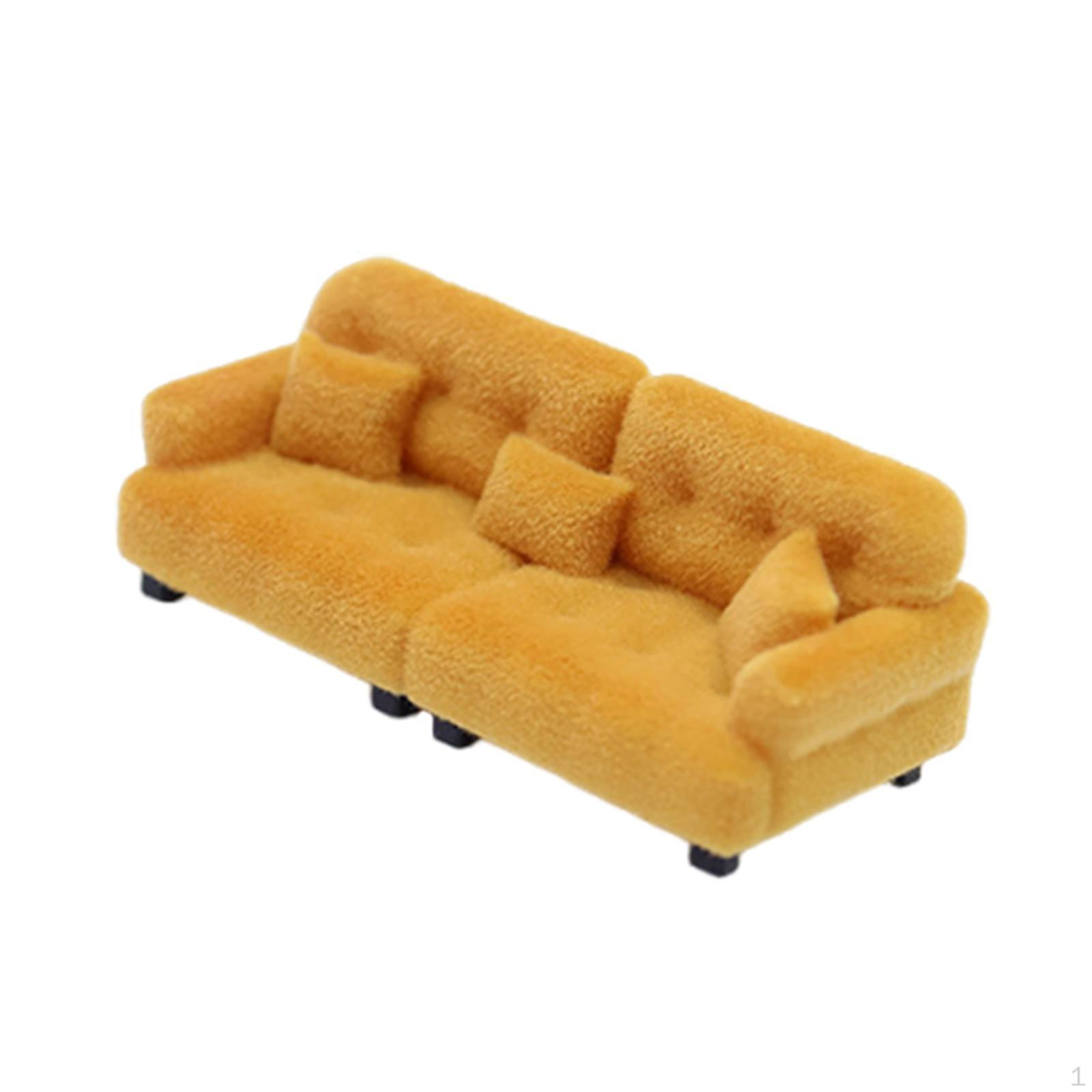 

Кукольный диван Миниатюрная модель мебели с подушкой для детской игры 1 30 Brown