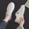 Korean Version of Ins Single Shoes Casual Shoes Women's Girls  Breathable Leather White Shoes Women