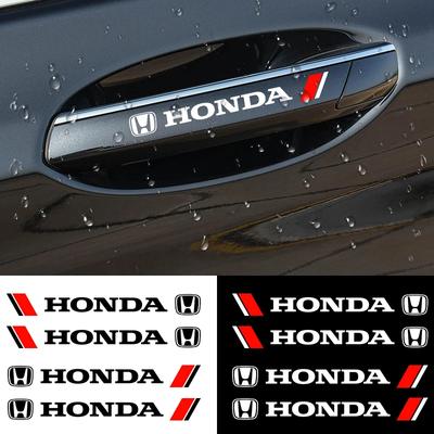 4pcs Car Door Handle Sticker Vinyl Decal For 5th CRX Civic Accord Fit Jazz Pilot CRV Odyssey City Vezel Accessories