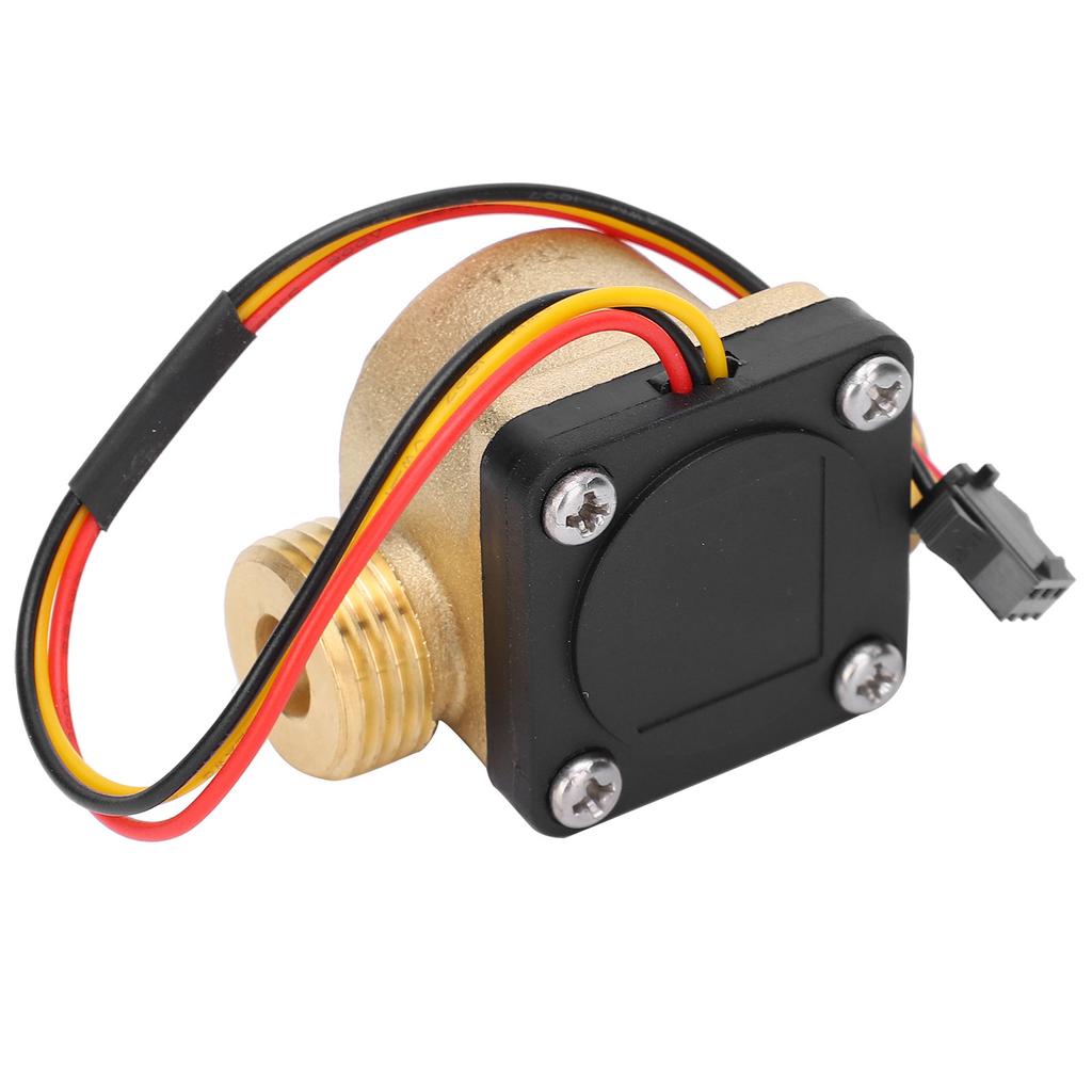 G1/2in Male Water Flow Sensor Counter Brass Hall Flowmeter  3‑24V for Water Heaters Credit Card Ma