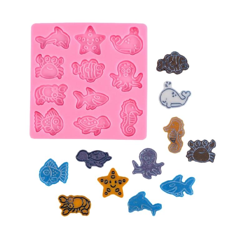 Cheval de Mer Poisson Mer pour Tortue Crabe Forme Bonbons Moules Cuisson Fondant Chocolat M