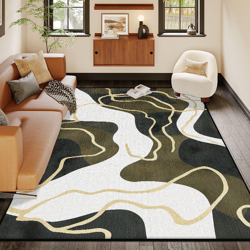 Modern Abstract Room Decoration Aesthetic Non-slip Bedroom Carpet Soft Foldable Large Living Room Rug Sofa Table Mat Washable
