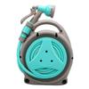 15M Portable Garden Hose Reel with Nozzle Handheld Water Hose Holder Reel for Outdoor Watering Green
