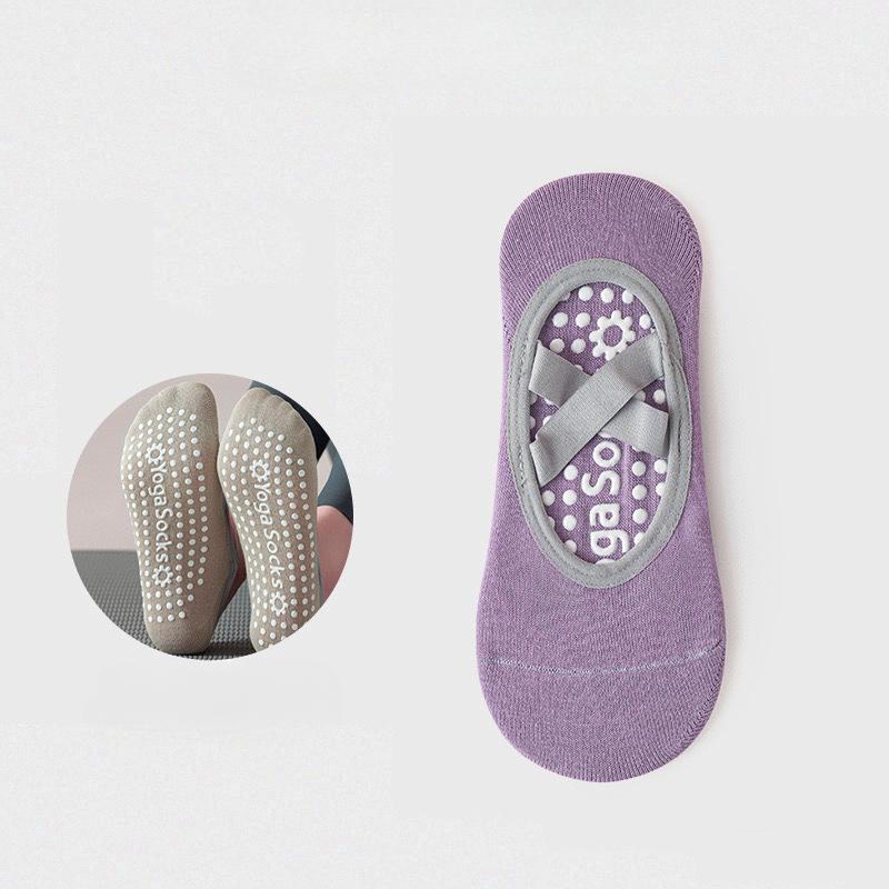 

1 пара носков для йоги для женщин из чистого хлопка, нескользящая секция, бандаж, спортивные носки для балета, танцев, влагопоглощение, потоотделение