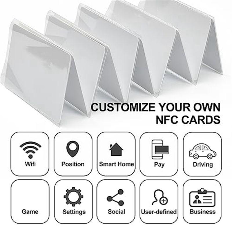 BHBL 100 PCS NTAG215 NFC Cards Blank 215 NFC Cards 215 Tags Rewritable NFC Cards 504 Bytes Memory for All NFC Enabled Device
