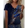 3D butterfly print short sleeved T-shirt loose casual shirt