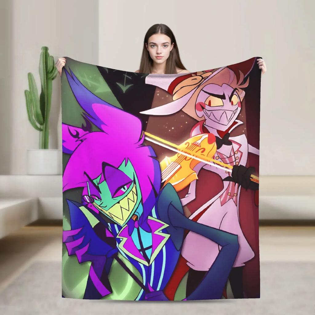 Super Warm Flannel Blanket for Kids and Adults Lucifer Morningstar Anime Themed Bedding Throw for Sofa Couch Chair or Bed Cover