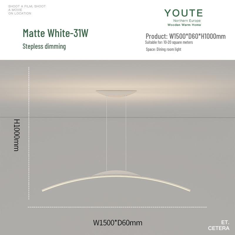 Nordic Minimalist LED Pendant Light - Sleek, Single-Line Design for Dining Room, Study, Bar, or Office.