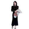 This Year, Beautiful Golden Velvet Dresses Are Popular for Women's Early Autumn New Temperament Slim-fitting Long-sleeved Fishtail Dresses.