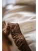 Imanqiyun Khaki Tassel Tablecloth - American Country Linen Blend Rectangular