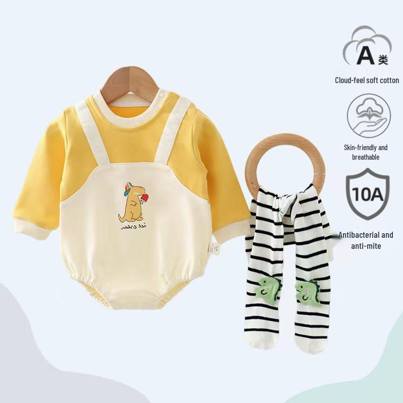 Popular Infant Spring/Autumn Bodysuit: Class A Outfits for Boys & Girls - Newborn Crawling Wear