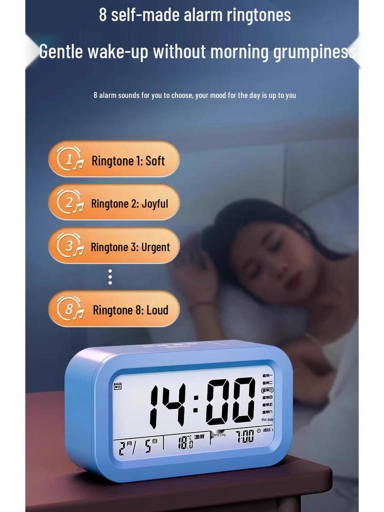 Smart Silent Alarm Clock for Students - Large Volume, Multi-Function, USB Charging