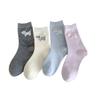 Spring and Summer Lightweight West Highland Terrier Socks, Cute Children's Mid-calf Socks, with Bows, Sweat-absorbing and Breathable Cotton Socks